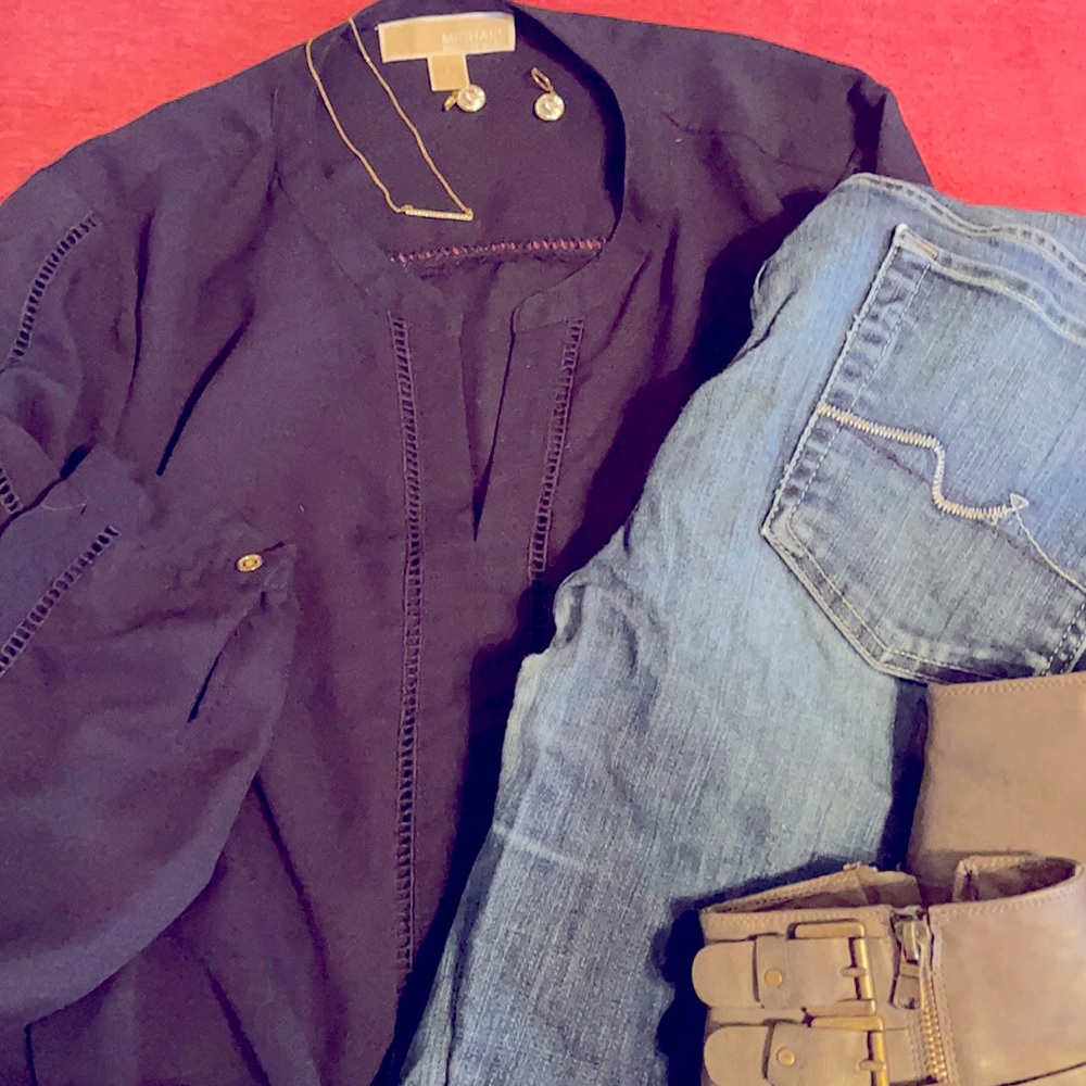 Michael Kors Navy Long sleeve Blouse
